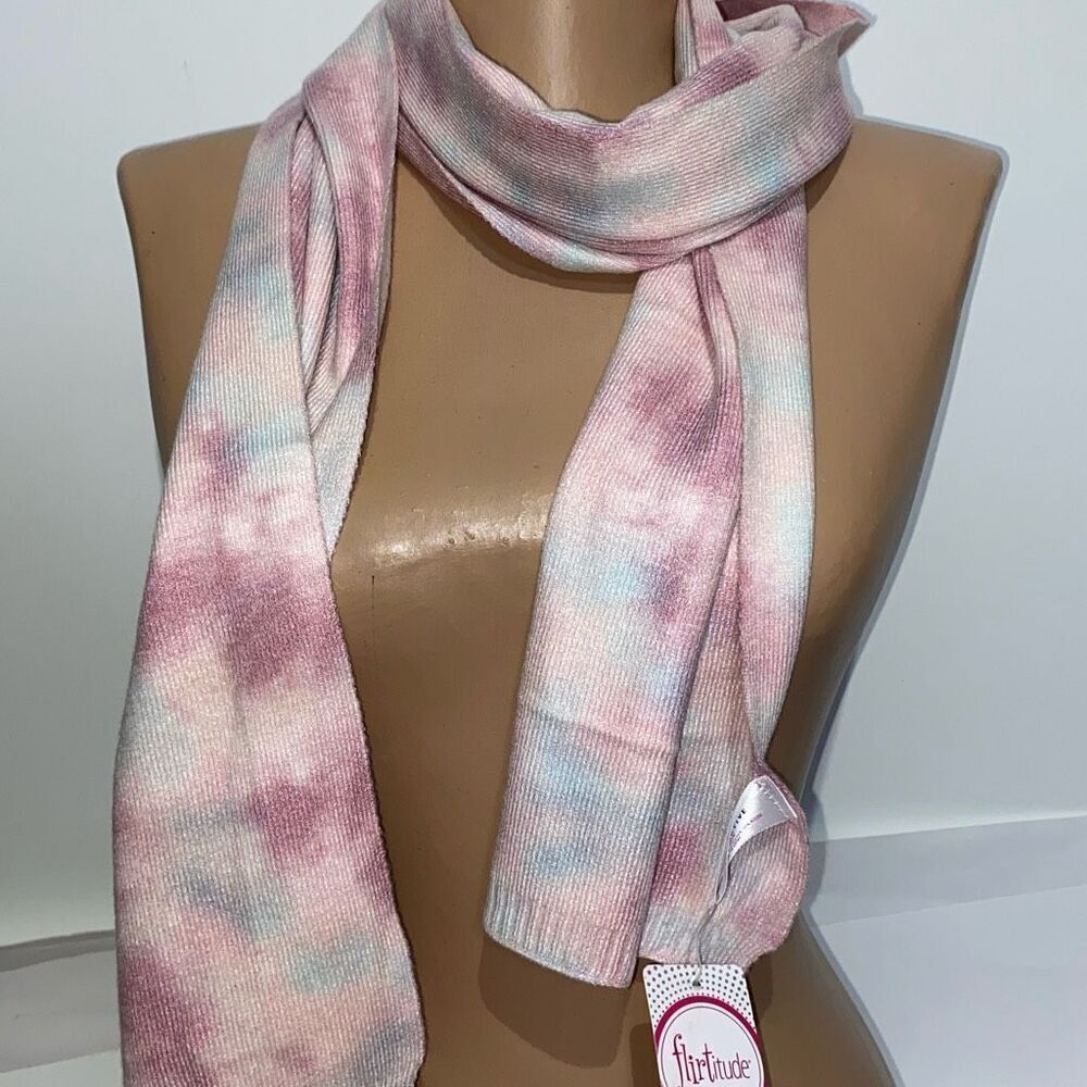 Flirtitude Active Womens Timeless Rose Tie Dye Viscose Blend Knit Wrap Scarf NWT
